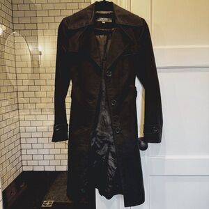 Kenneth Cole Reaction black trench coat size XS